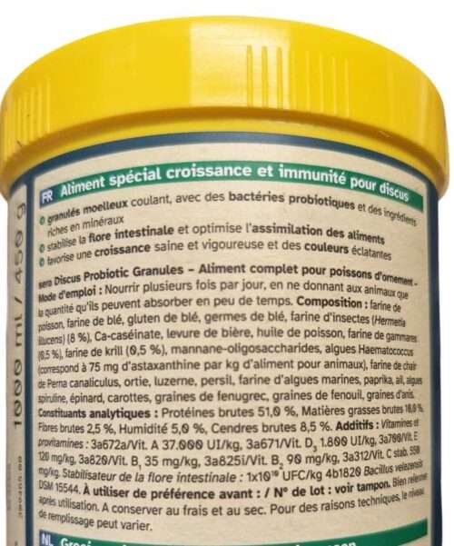 Fiche-composition-Sera-Discus-ProBiotic Composition Sera Discus ProBiotic